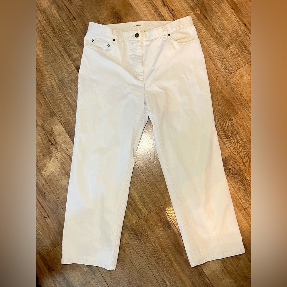 Jones New York Women's Cream Straight Jeans - Picture 1 of 3